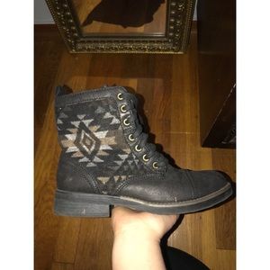 Women’s Combat Boots with Tribal Design